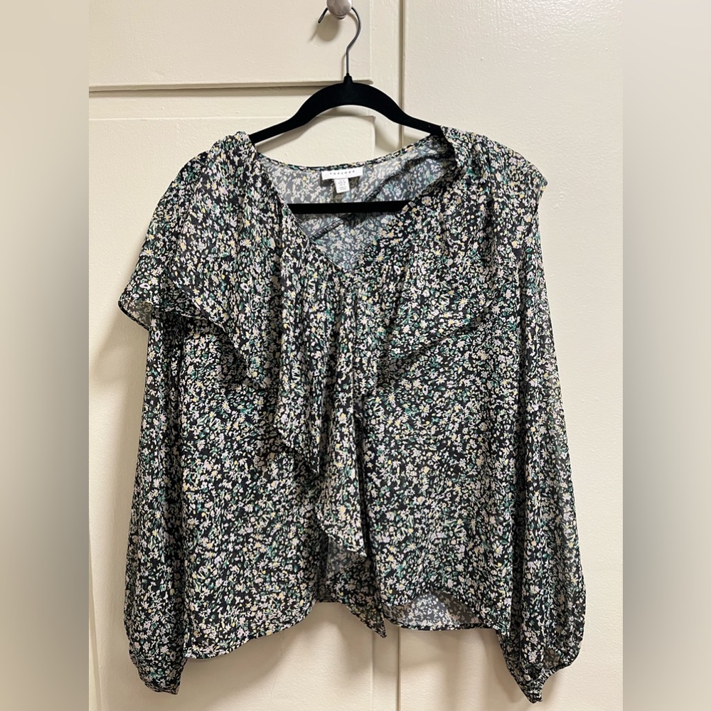 Floral Topshop oversized blouse size 4
